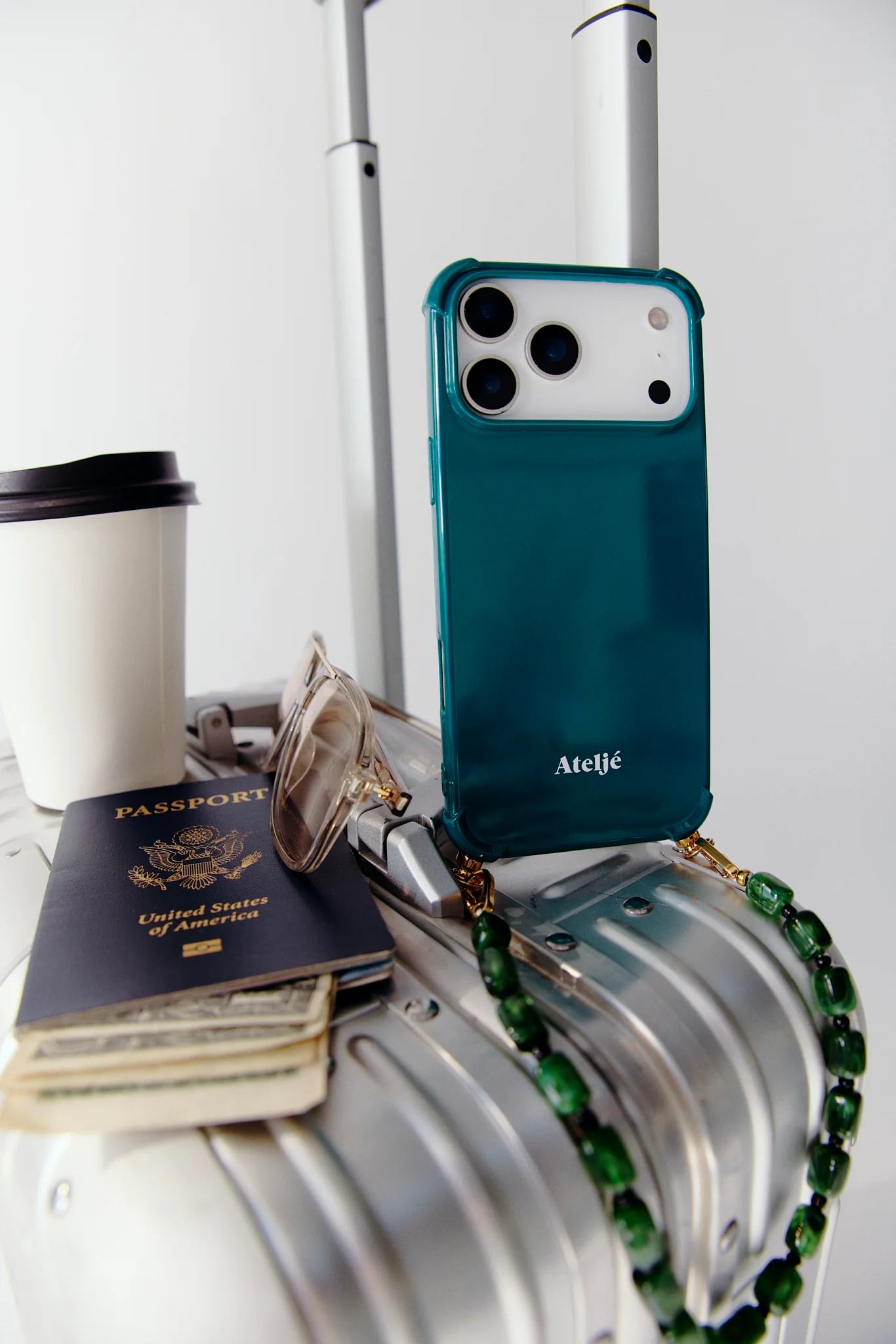 Teal recycled case with Touch grass cord - Image 4